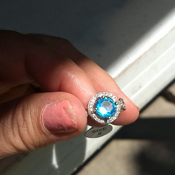 NEW Sterling Ring blue💙stone 925 - Picture 10 of 10
